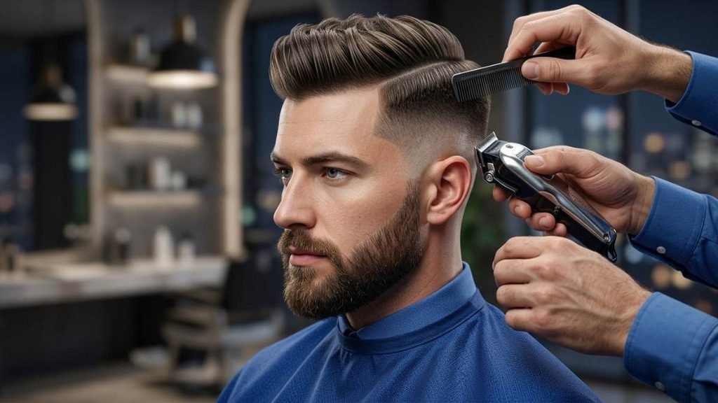 Low Taper Fade Middle Part
