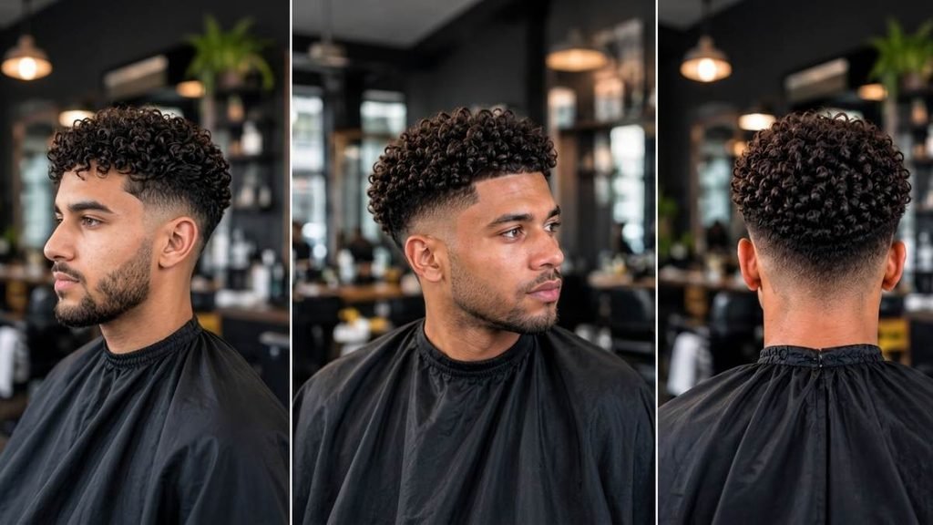 Mid Drop Fade Curly Hair