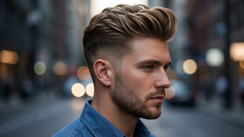 Low Taper Fade Middle Part