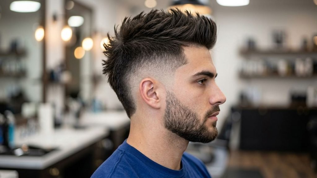 1. Classic Burst Fade Faux Hawk