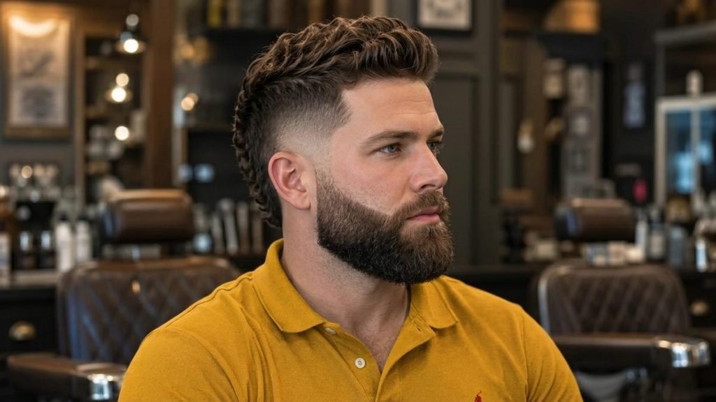 Burst Fade Haircuts with Beard