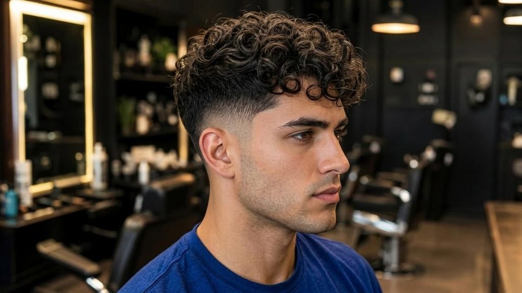 1. Classic Wavy Hair Burst Fade