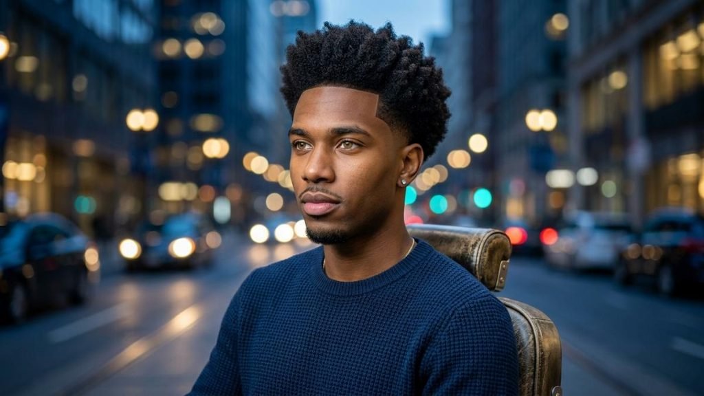 Mid Taper Fade Black Men