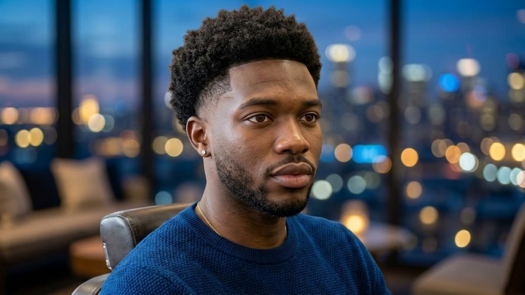 Mid Taper Fade Black Men