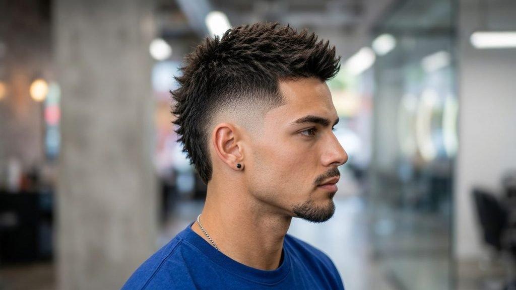 11. Short Faux Hawk Burst Fade