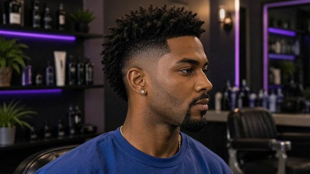 Burst Fade Haircuts with Beard