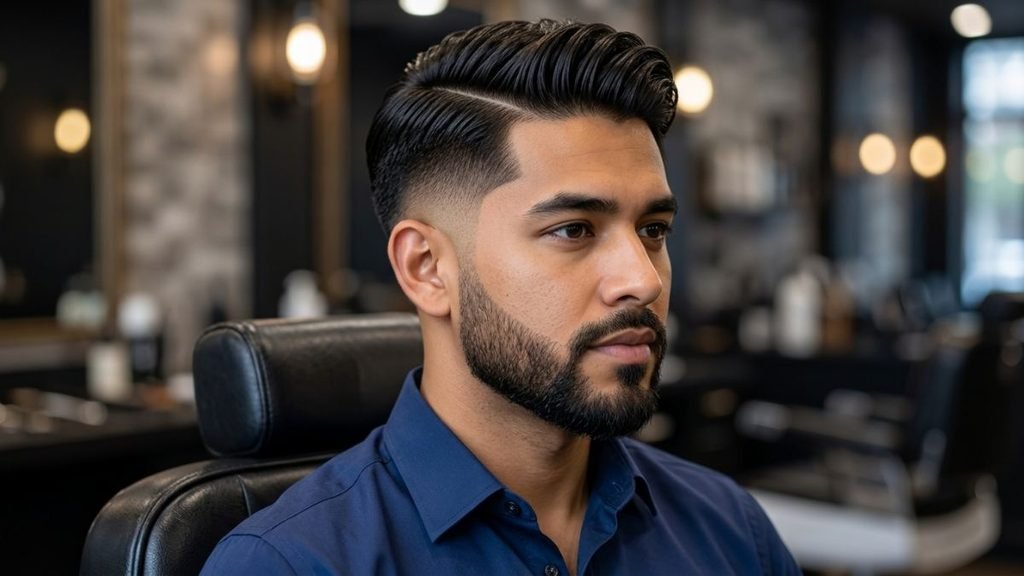 Burst Fade Haircuts with Beard