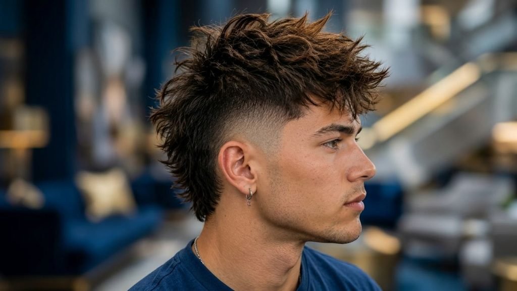 13. Messy Burst Fade Faux Hawk