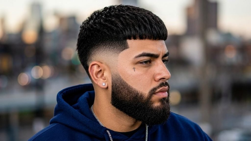 Burst Fade Haircuts with Beard