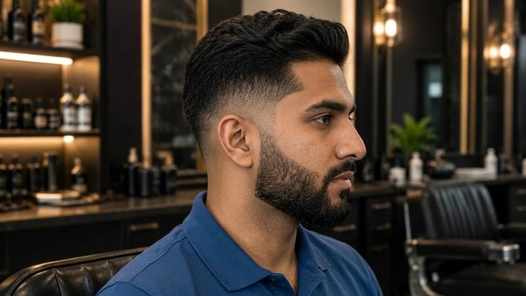 Burst Fade Haircuts with Beard
