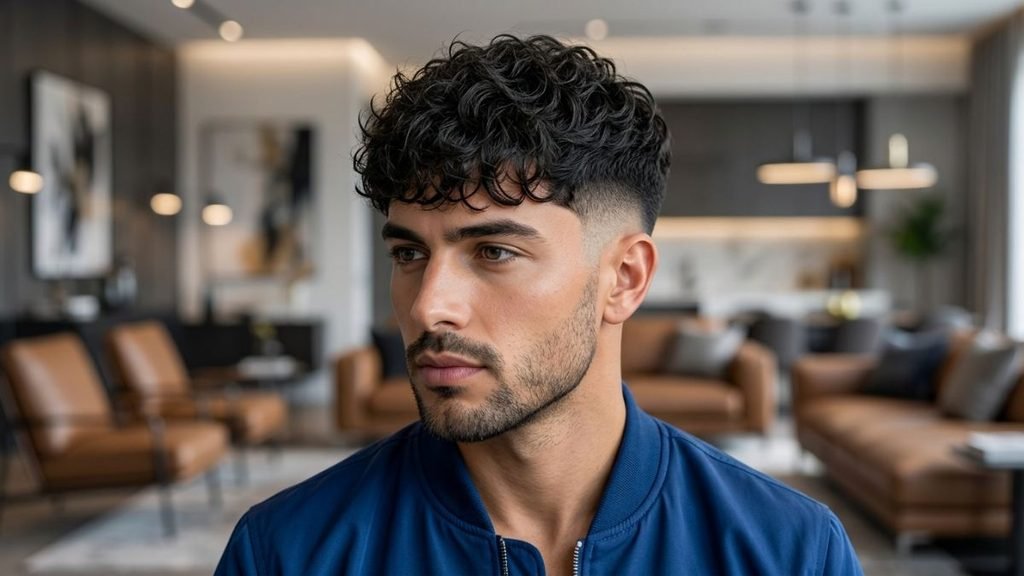 15. French Crop Wavy Burst Fade