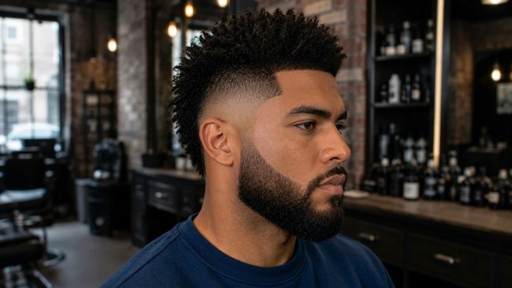 Burst Fade Haircuts with Beard