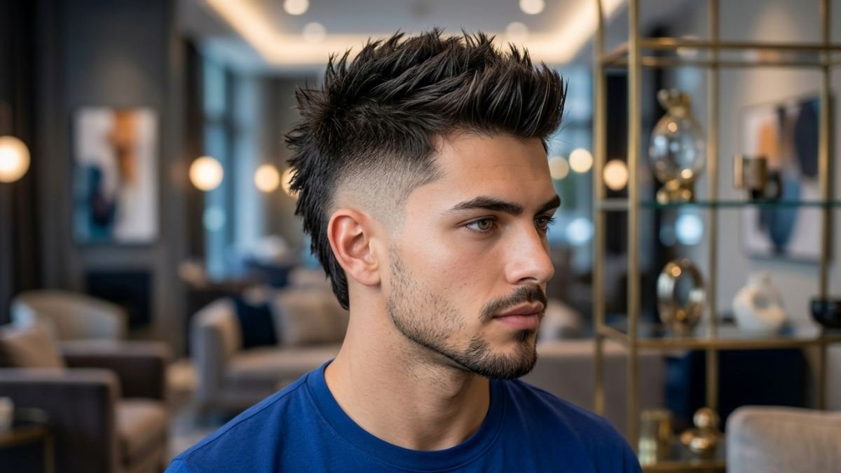 17. Faux Hawk with Stubble Beard