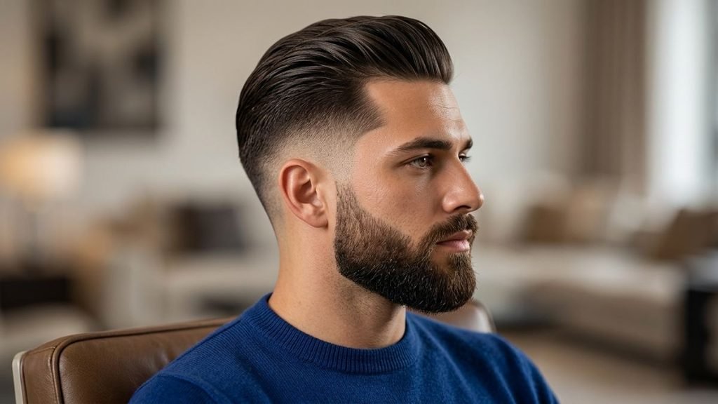 Burst Fade Haircuts with Beard