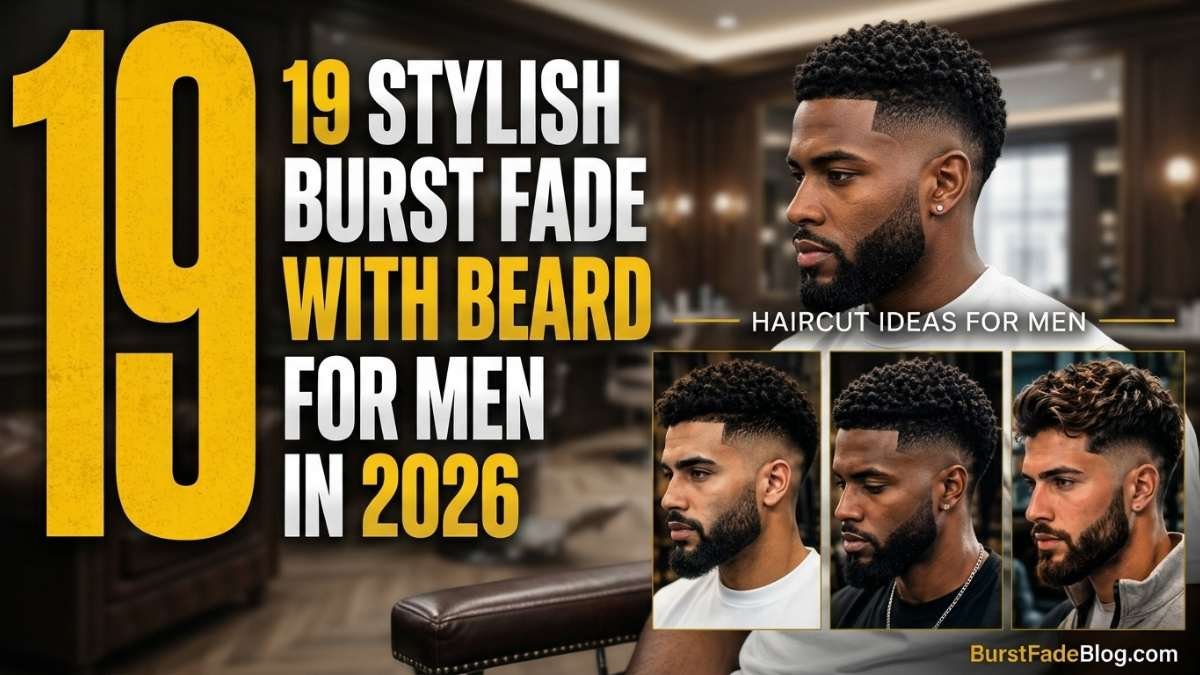 Burst Fade Haircuts with Beard