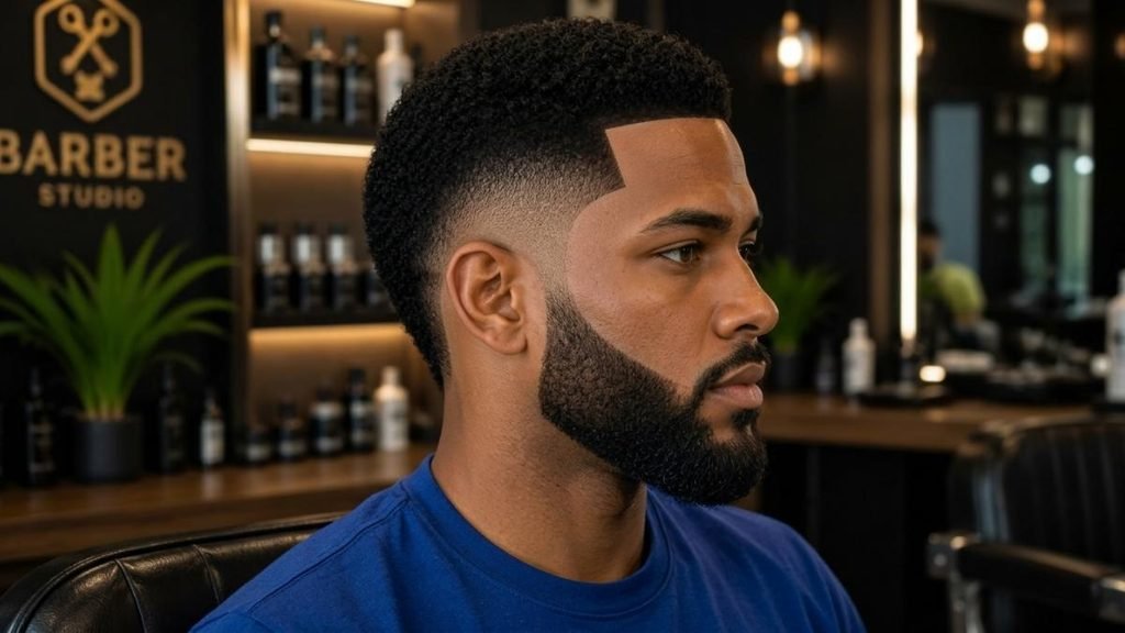 Burst Fade Haircuts with Beard