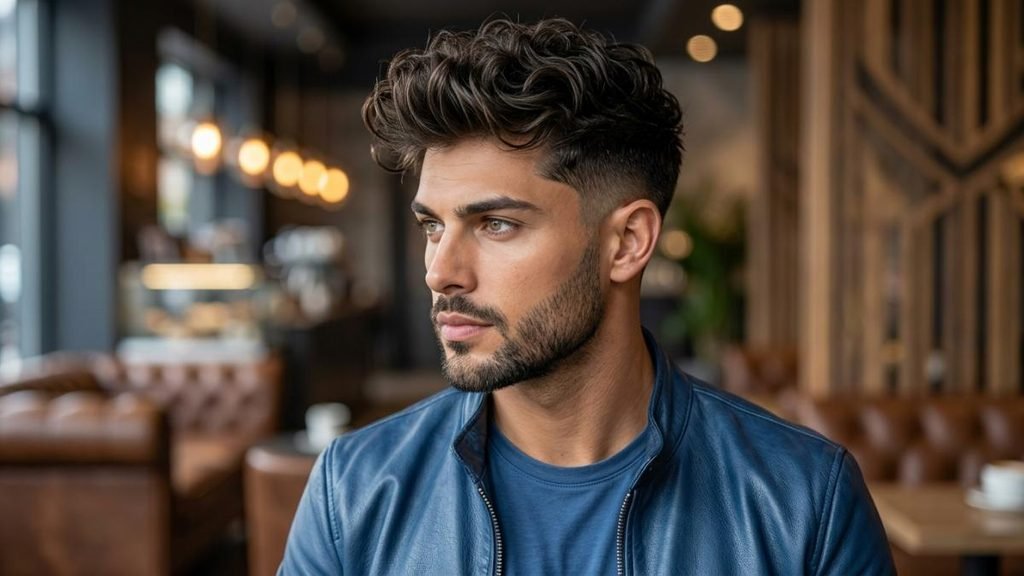 19. Textured Quiff Wavy Burst Fade