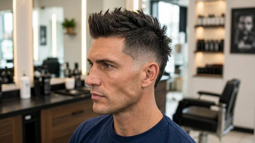 22. Thin Hair Burst Fade Faux Hawk