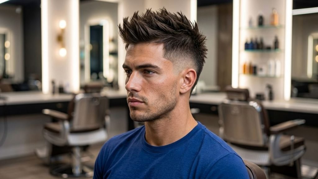 26. Spiky Burst Fade Faux Hawk