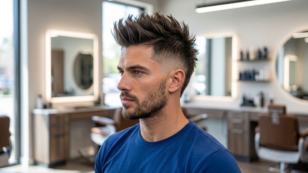 27. Voluminous Faux Hawk Fade