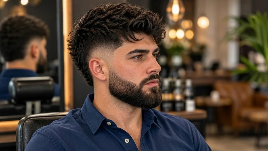 Burst Fade Haircuts with Beard