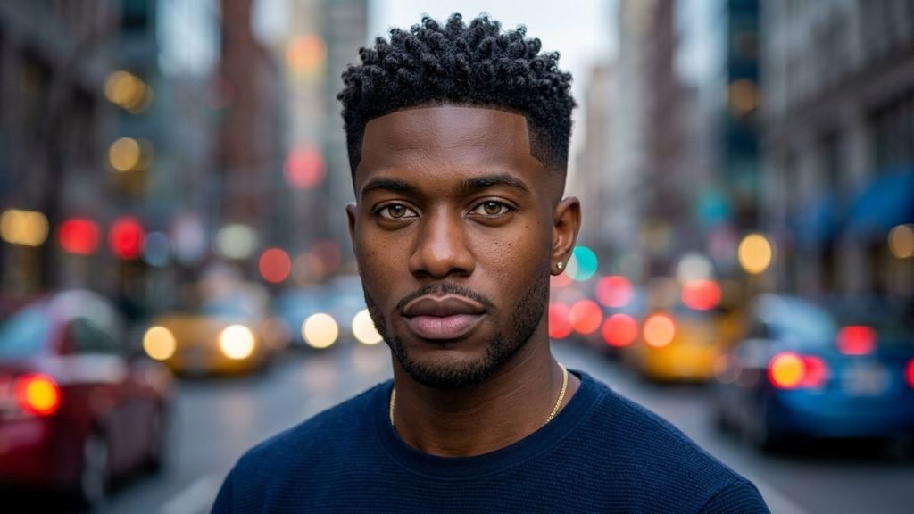 Mid Taper Fade Black Men