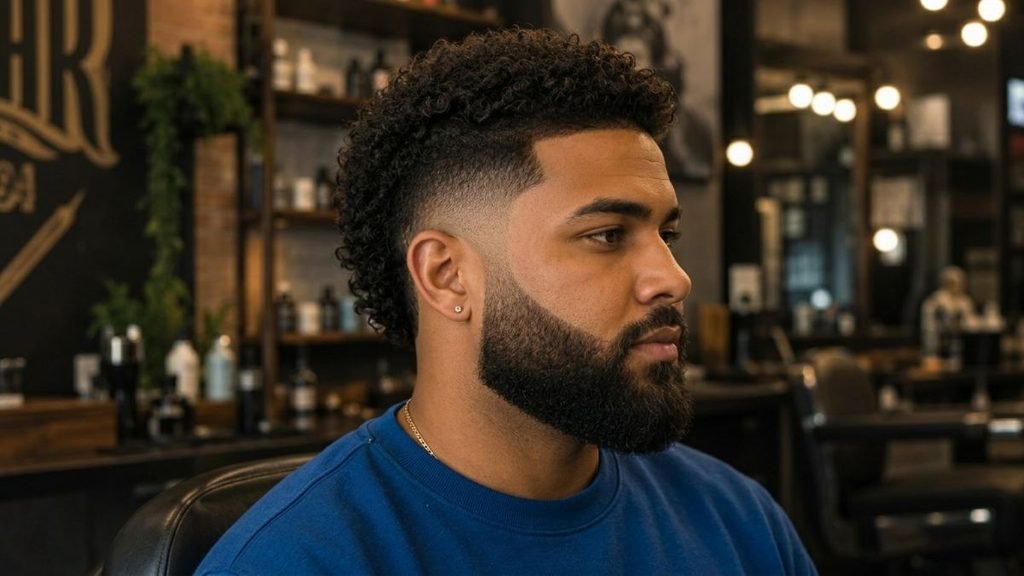 Burst Fade Haircuts with Beard