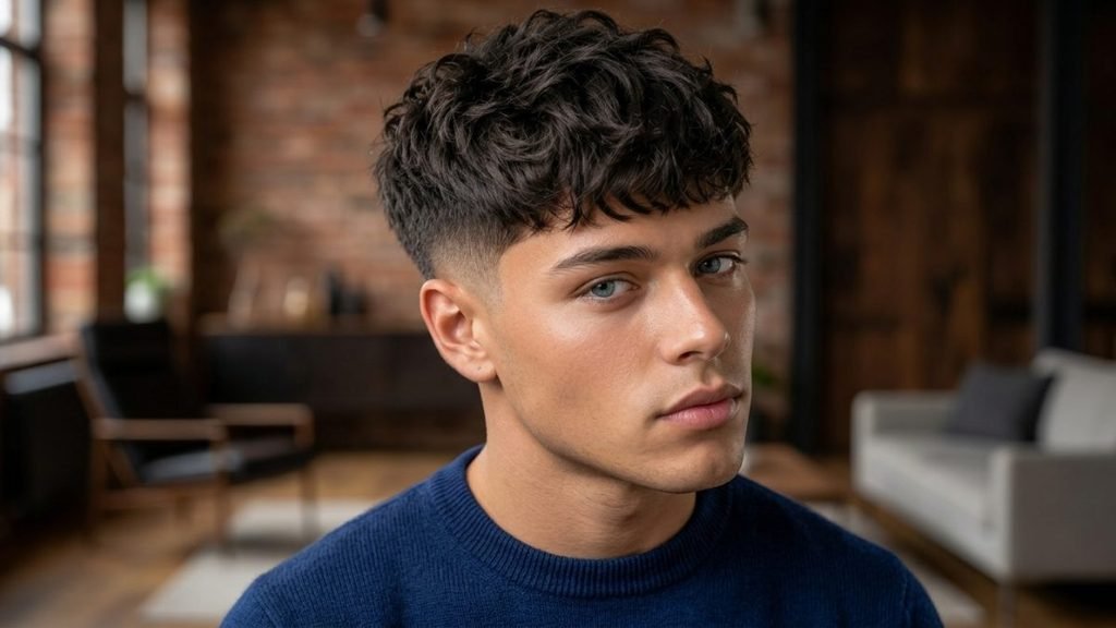 5. Textured Crop Wavy Burst Fade