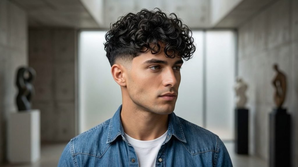 6. Messy Wavy Burst Fade