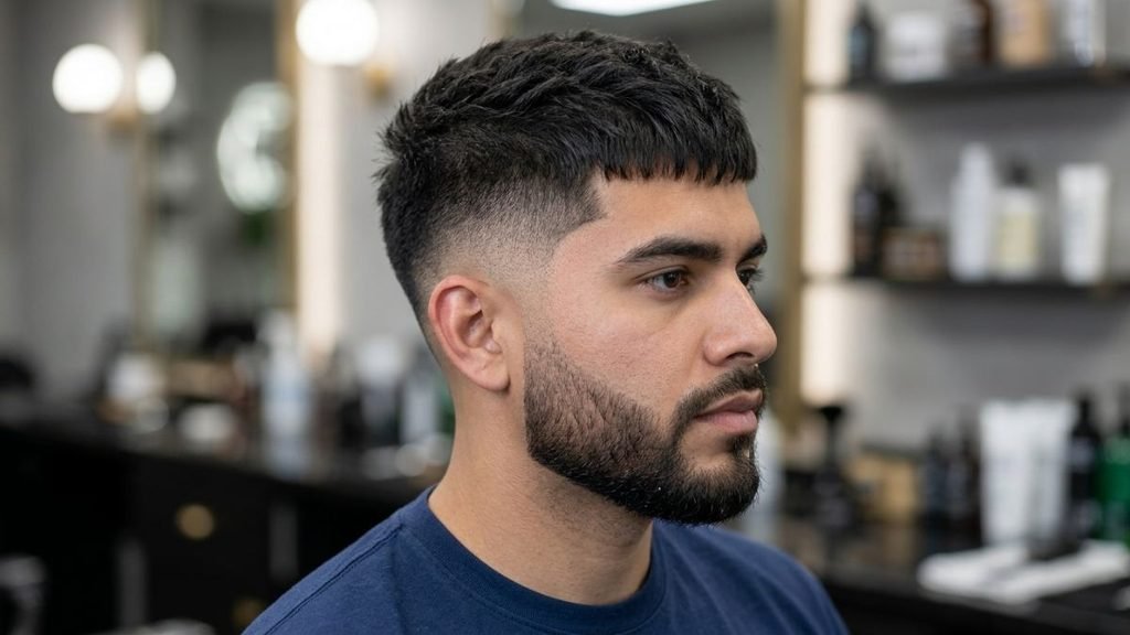 Burst Fade Haircuts with Beard