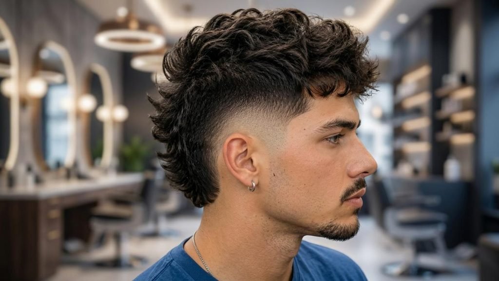 9. Wavy Burst Fade Faux Hawk