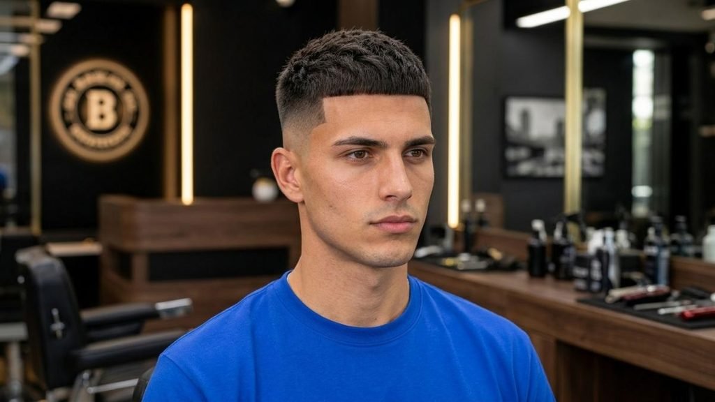 Sharp Line-Up Burst Fade Textured Crop